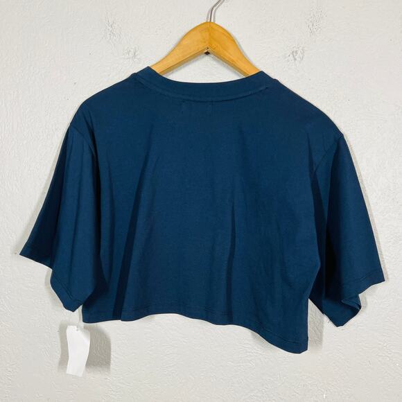 NEW! Abound x Nordstrom Do More Crop Tee Graphic Casual Navy Pink - M - Picture 6 of 6